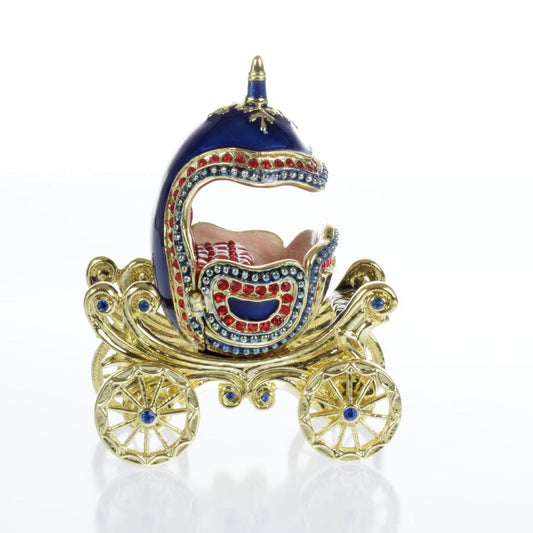 Keren Kopal Limited Edition 1 of 250 Blue Faberge Royal Carriage Trinket Box