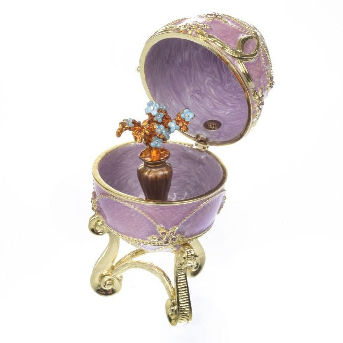 Keren Kopal Purple Easter Egg with flower vase