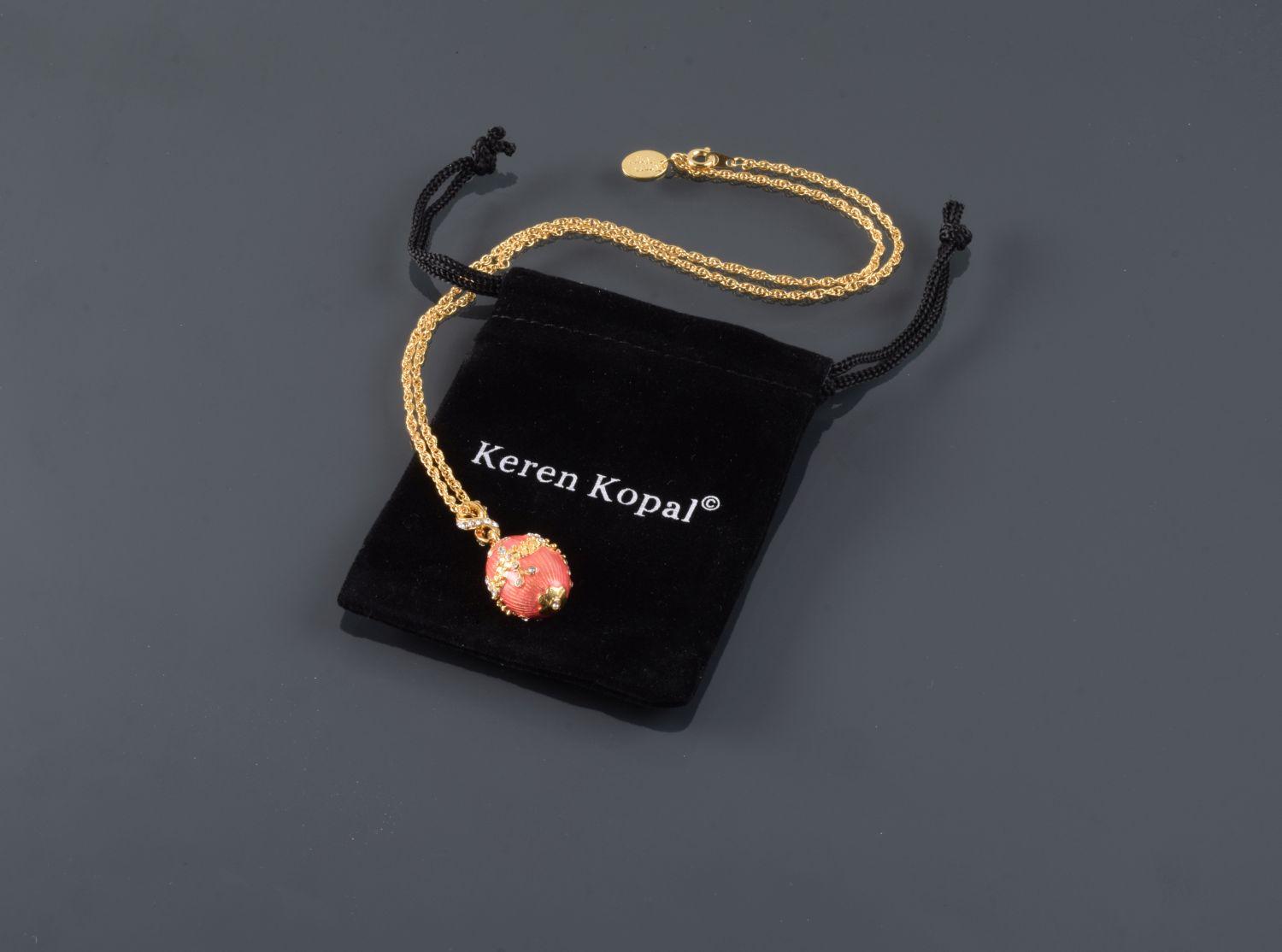 Keren Kopal Pink Egg Pendant Necklace