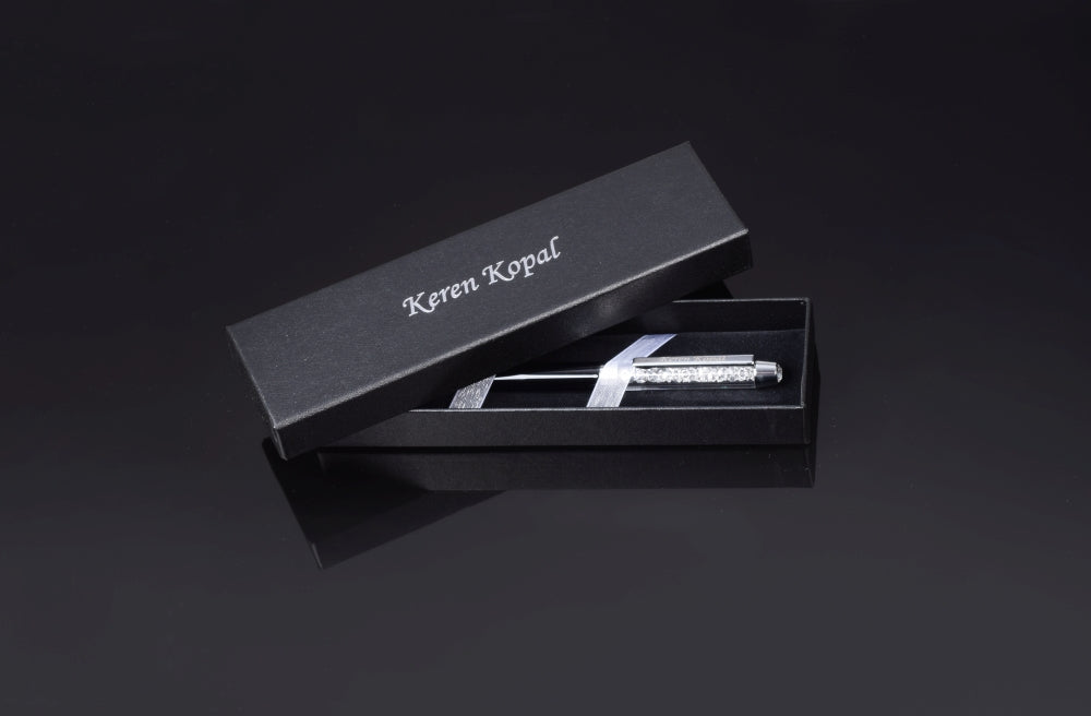 Keren Kopal Black Pen with Swarovski Crystals