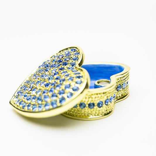Keren Kopal Golden Blue Heart Decorative Box