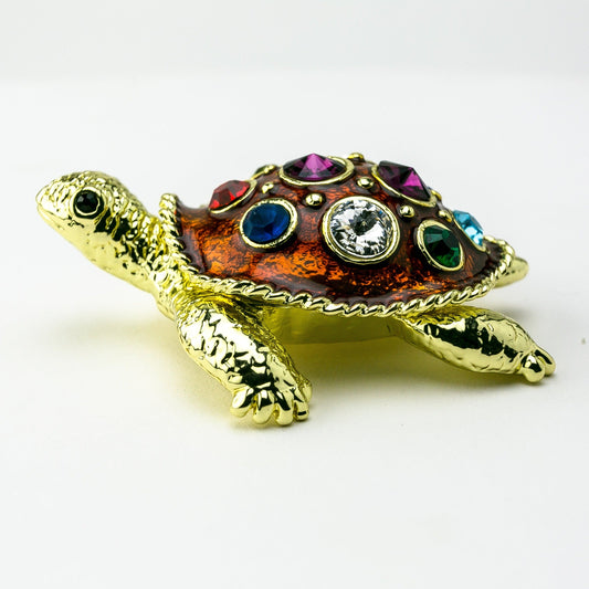 Keren Kopal Golden Turtle Decorated with Colorful Crystals