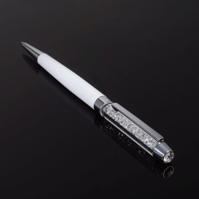 Keren Kopal White Pen with Swarovski Crystals