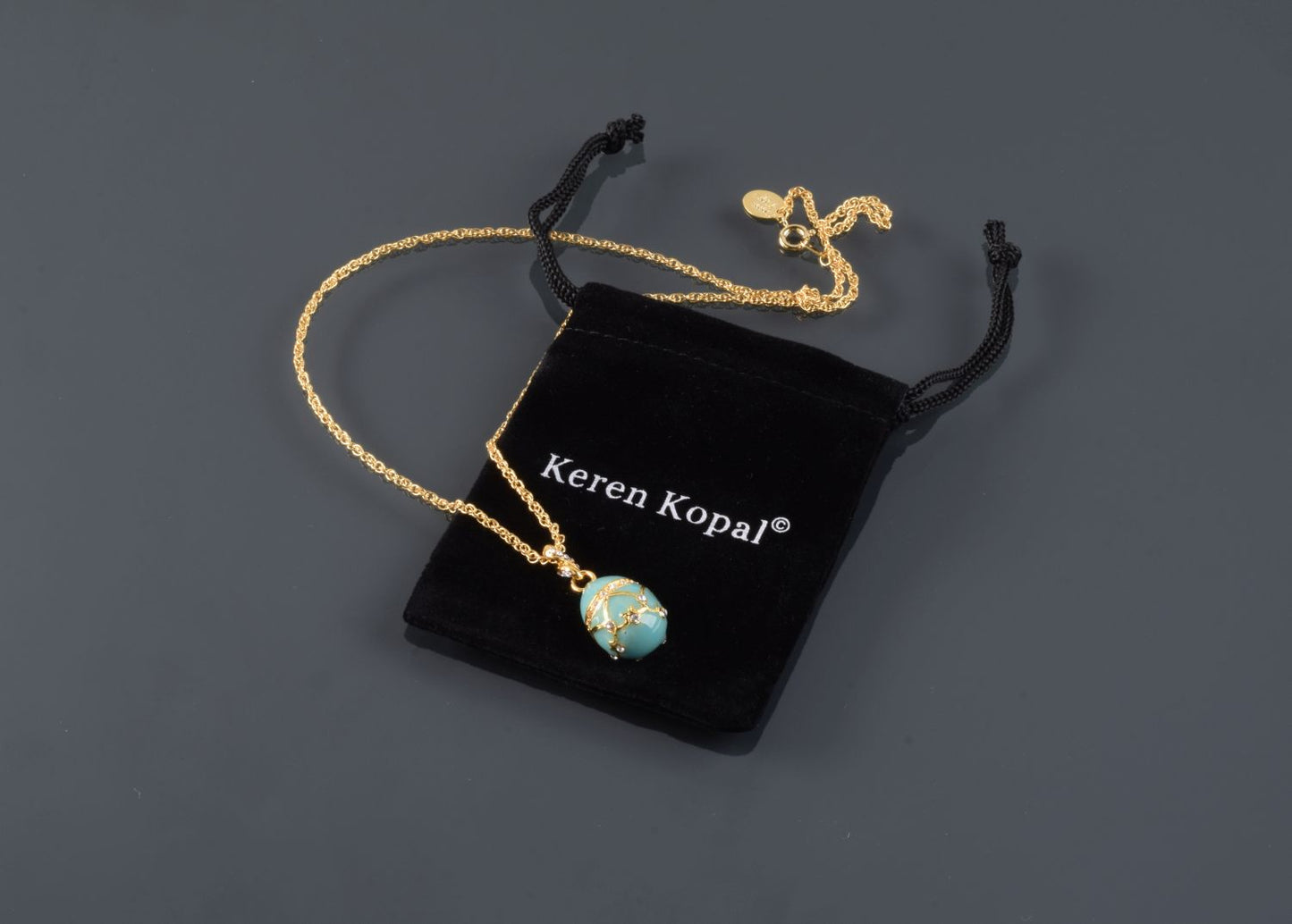 Keren Kopal Turquoise Egg Pendant Necklace
