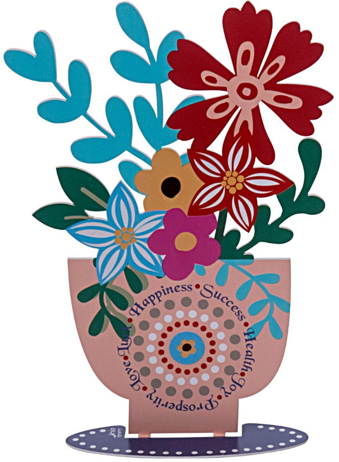 כד פרחים ברכות אנגלית - תמונה 1