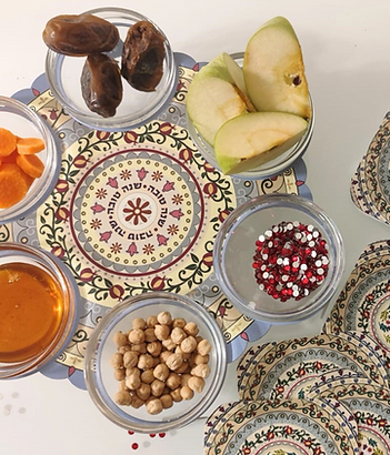 מיני קערה לסימני ראש השנה מעגל רימונים