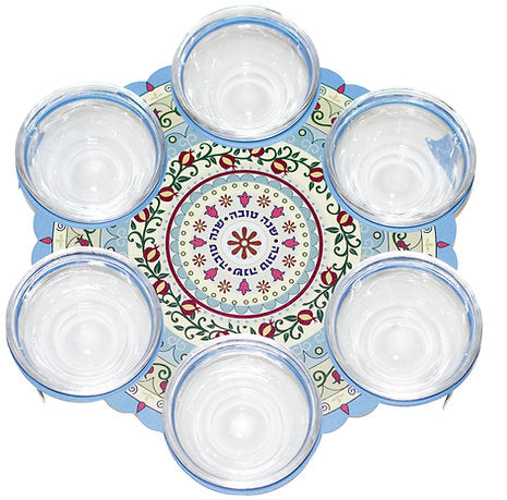 מיני קערה לסימני ראש השנה מעגל רימונים