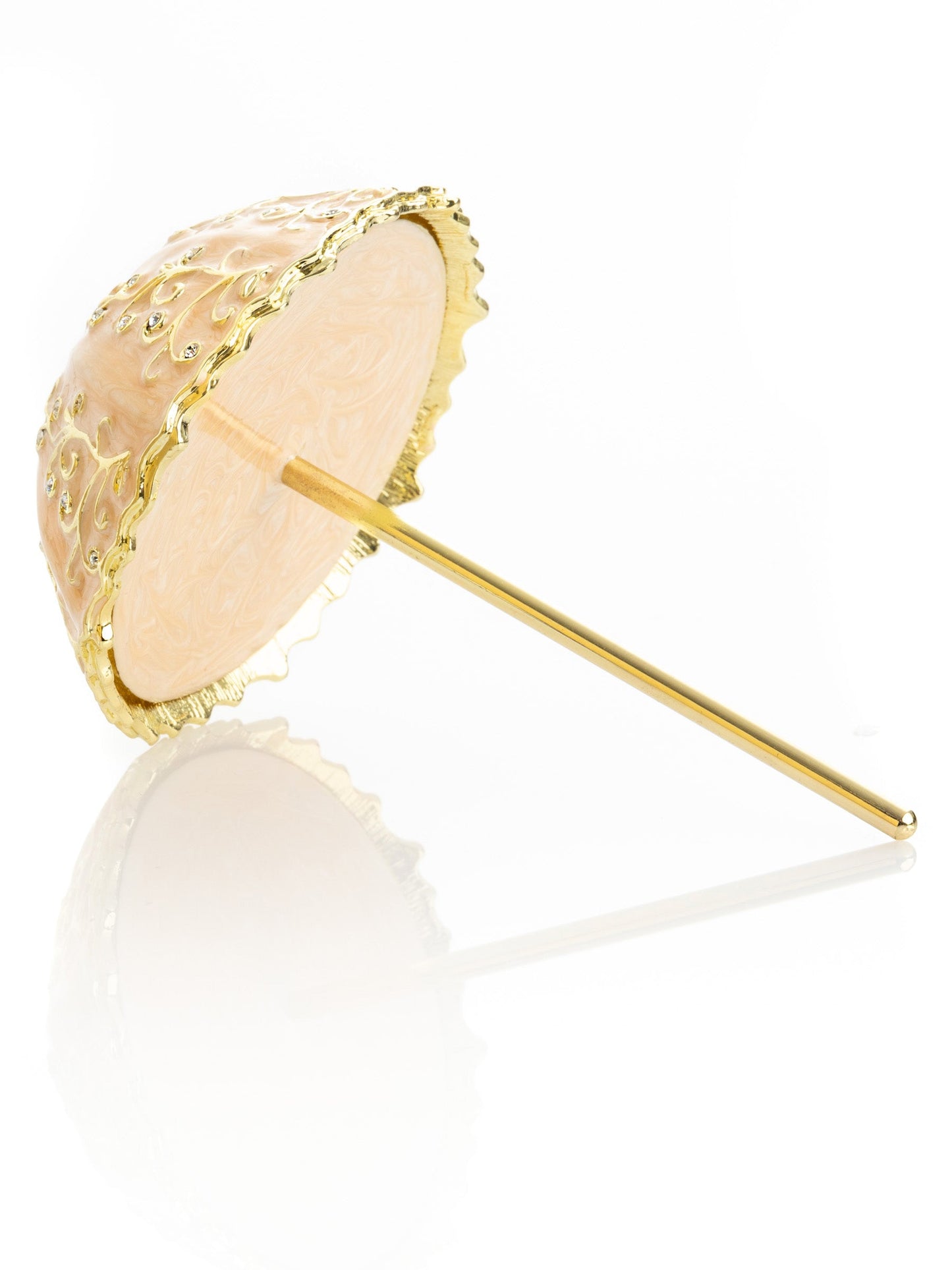 Keren Kopal Pink Umbrella Trinket Box Handmade with Swarovski Crystals