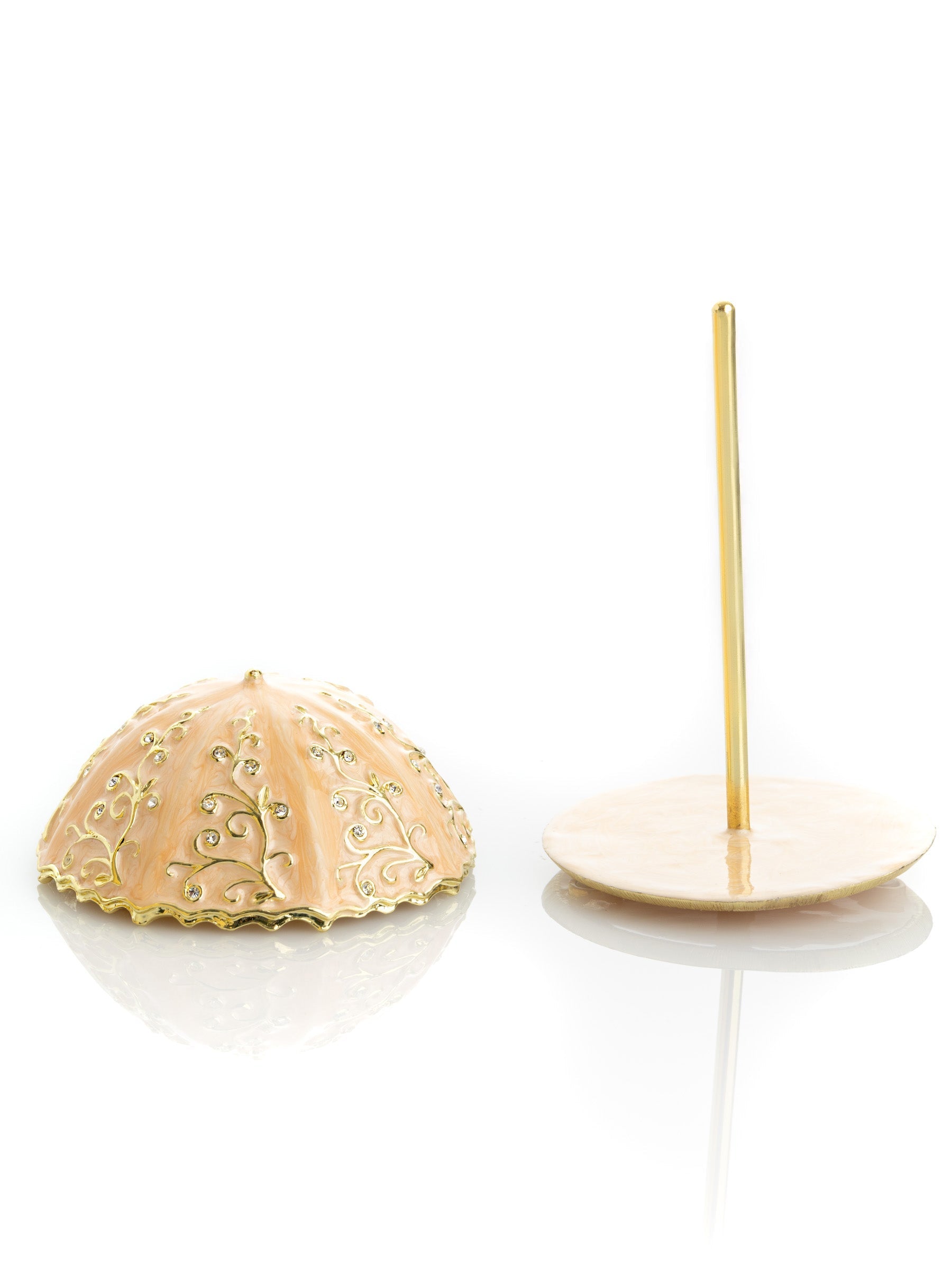 Keren Kopal Pink Umbrella Trinket Box Handmade with Swarovski Crystals