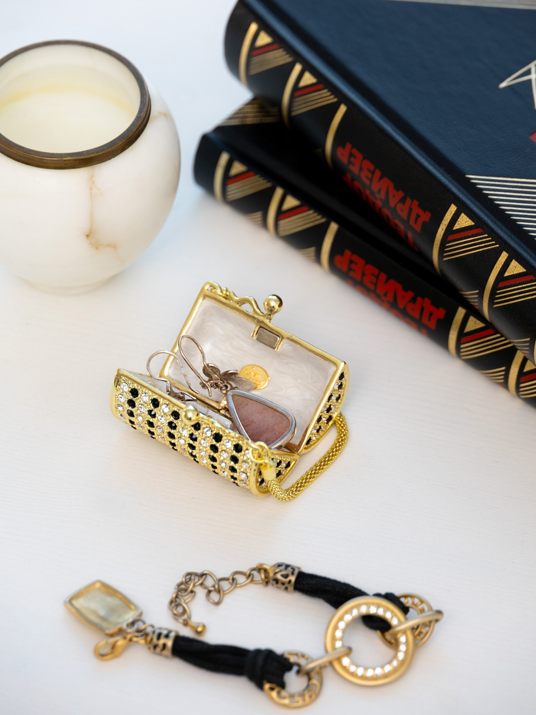 Keren Kopal Bright Golden Black Handbag