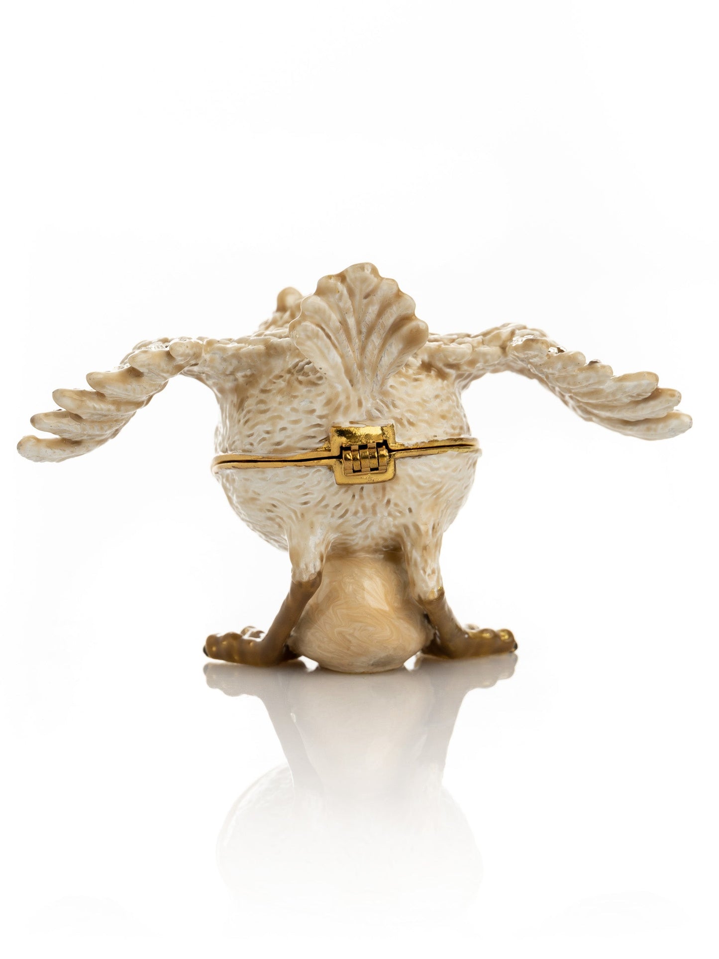 Keren Kopal Beige Bird with Egg Trinket Box