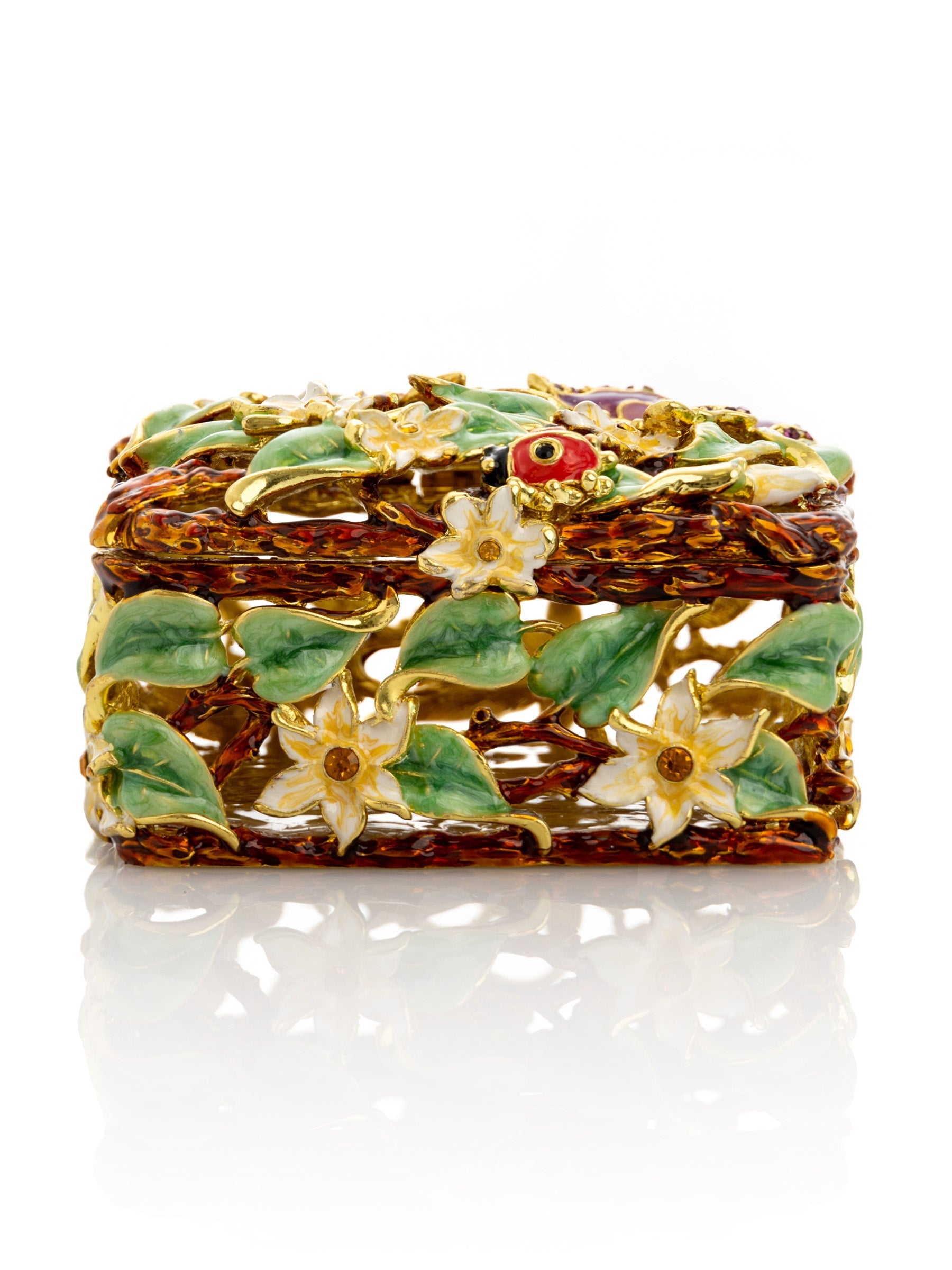 Keren Kopal Decorated Flowers Trinket Box