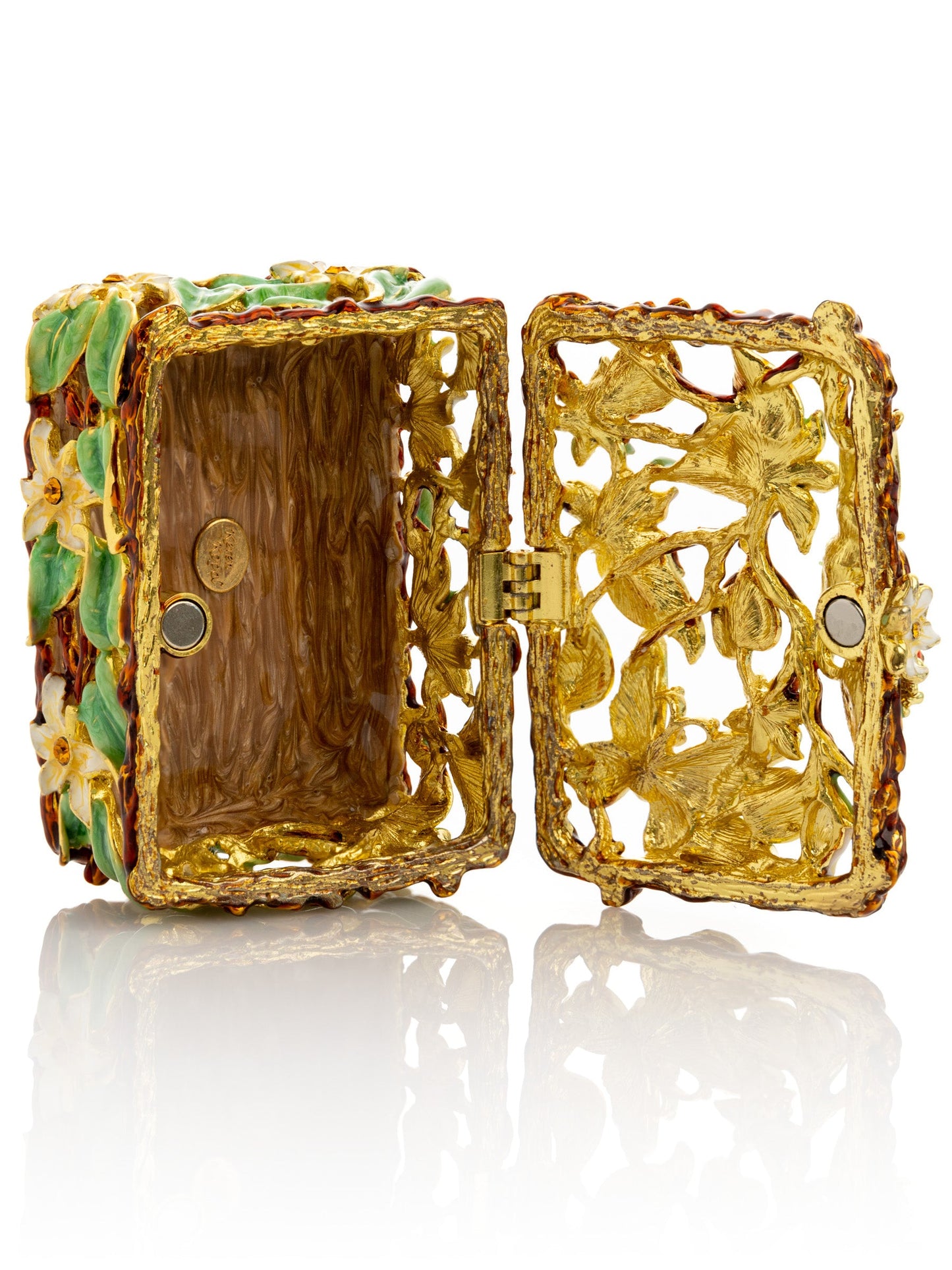 Keren Kopal Decorated Flowers Trinket Box