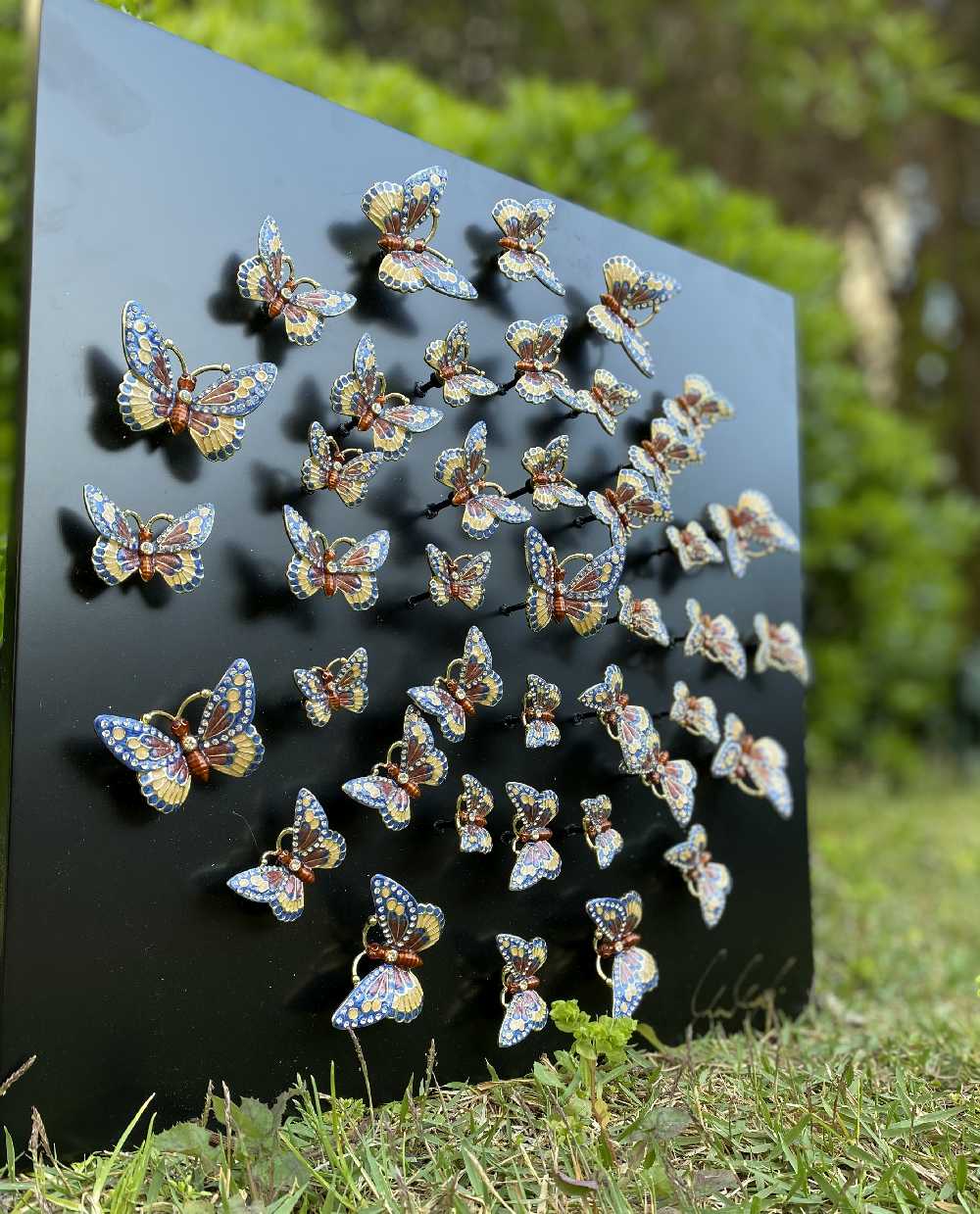 Keren Kopal Circle of Butterflies Wall Art Black