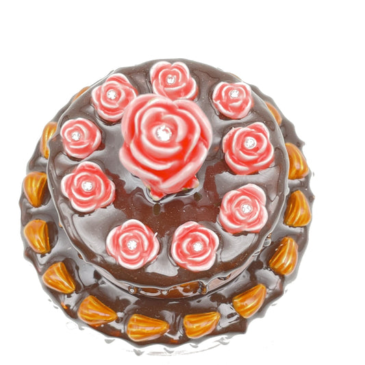 Keren Kopal Brown Birthday Cake music box plays Happy Birthday