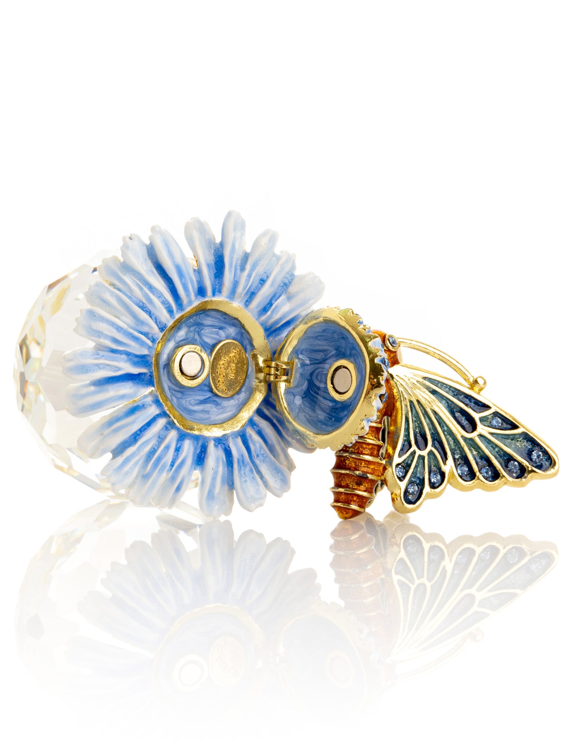 Keren Kopal Butterfly sitting on Flower and Crystal