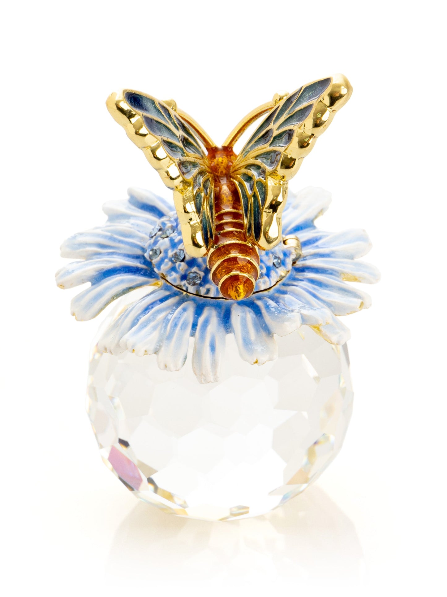 Keren Kopal Butterfly sitting on Flower and Crystal