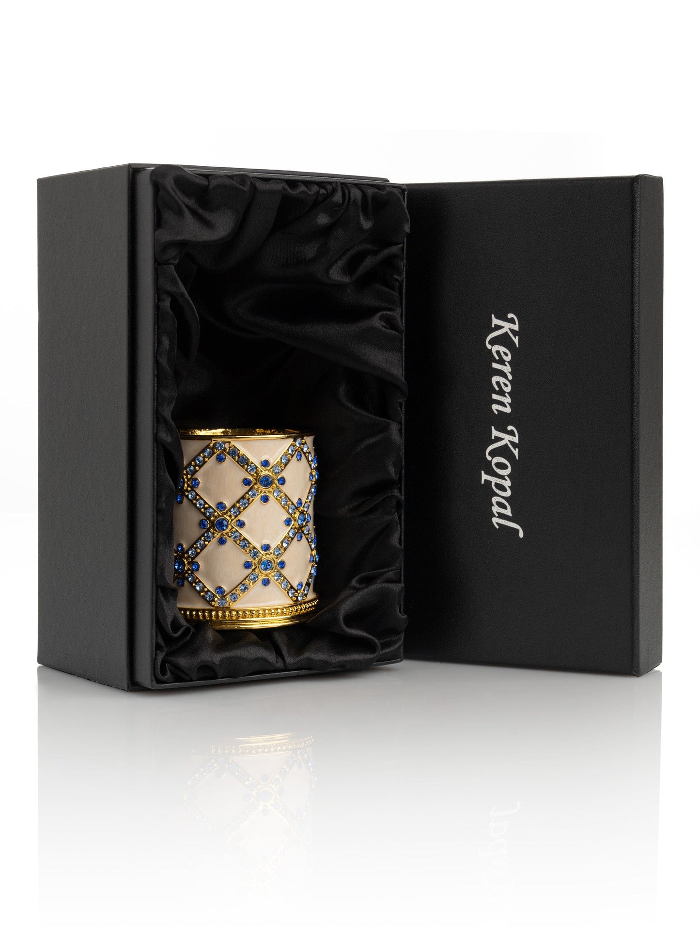 Keren Kopal Golden Cream Decorated Candle Holder