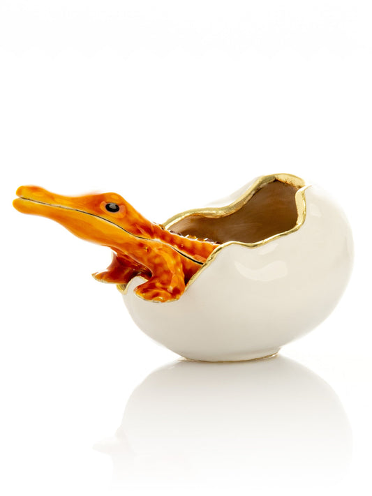 Orange Crocodile hatching from egg - Exquisite Decor