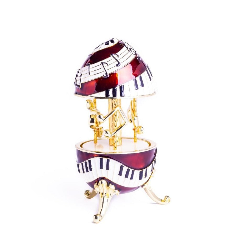 Piano Musical Carousel with Music Clef and Notes - Exquisite Decor