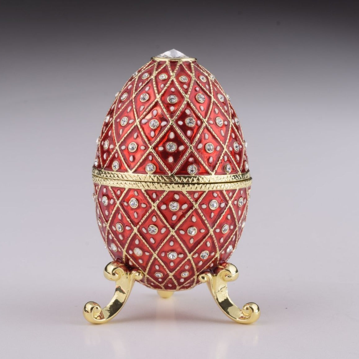 Keren Kopal Red Faberge Egg with Horse Carousel Surprise Inside