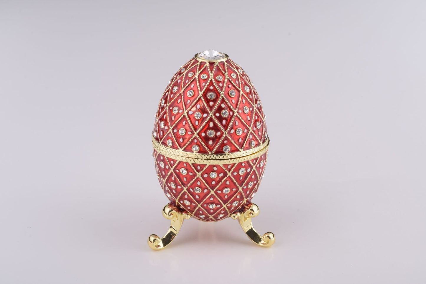 Keren Kopal Red Faberge Egg with Horse Carousel Surprise Inside