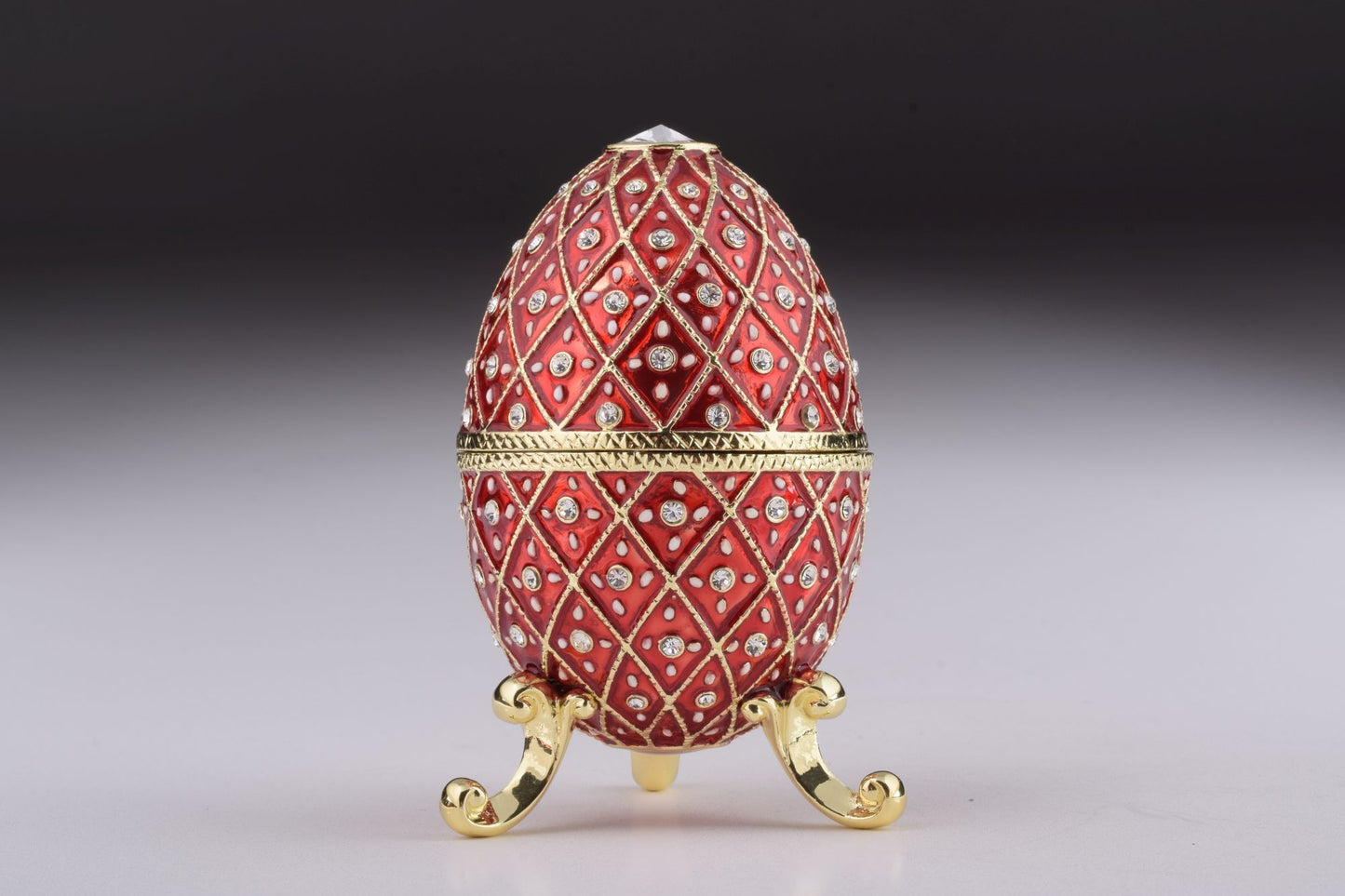 Keren Kopal Red Faberge Egg with Horse Carousel Surprise Inside
