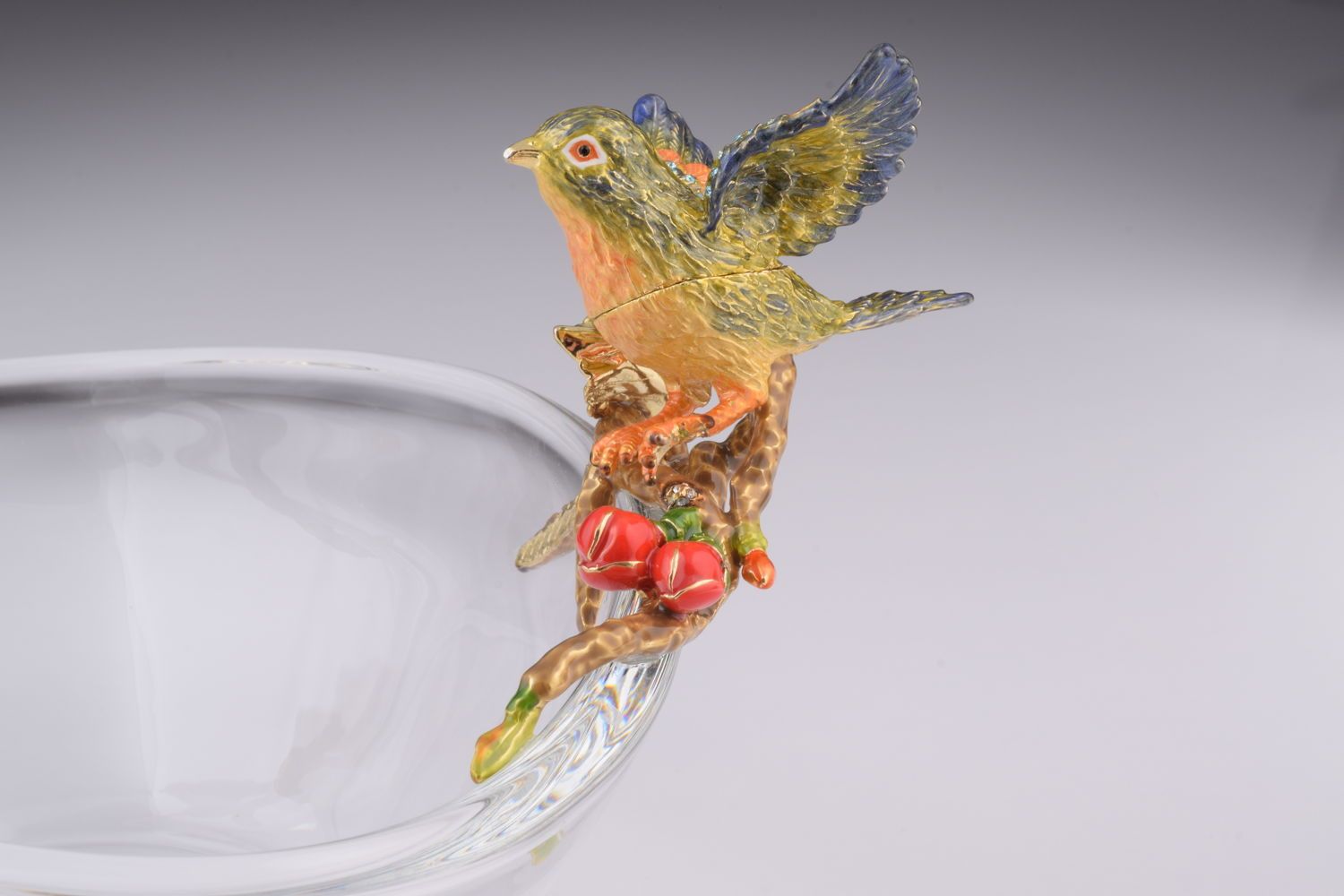Keren Kopal Colorful Birds on Glass Plate