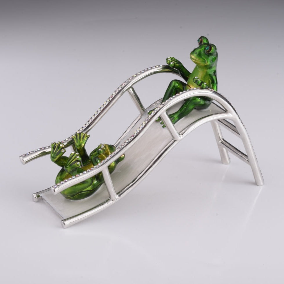 Two Frogs Riding Slide - Exquisite Decor