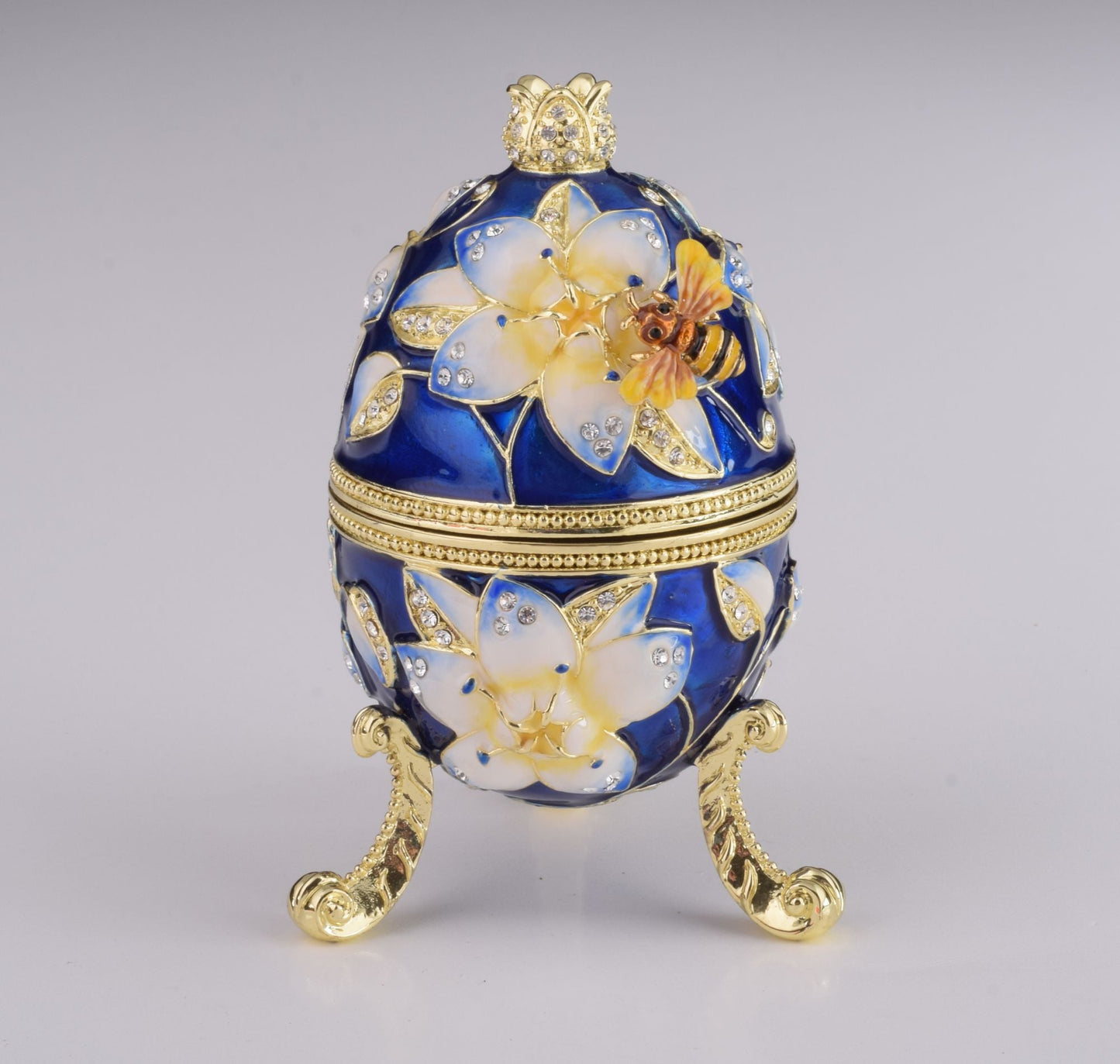 Keren Kopal Blue Easter Egg with Bee & Flowers