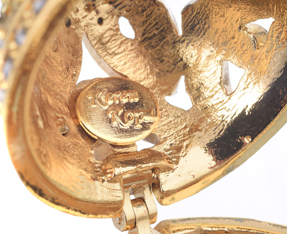 Keren Kopal Gold Faberge Egg with Blue Crystals