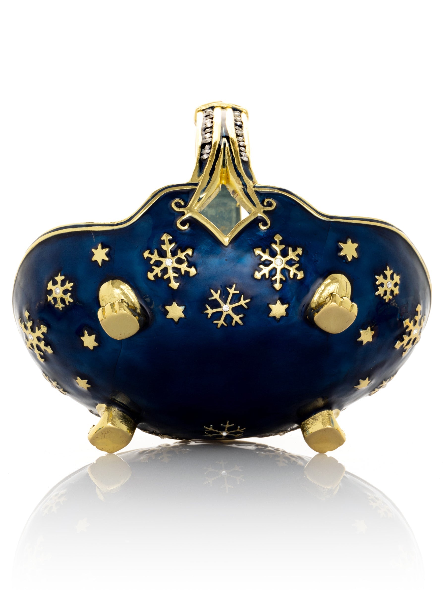 Keren Kopal Blue Basket Carring Small Faberge Eggs