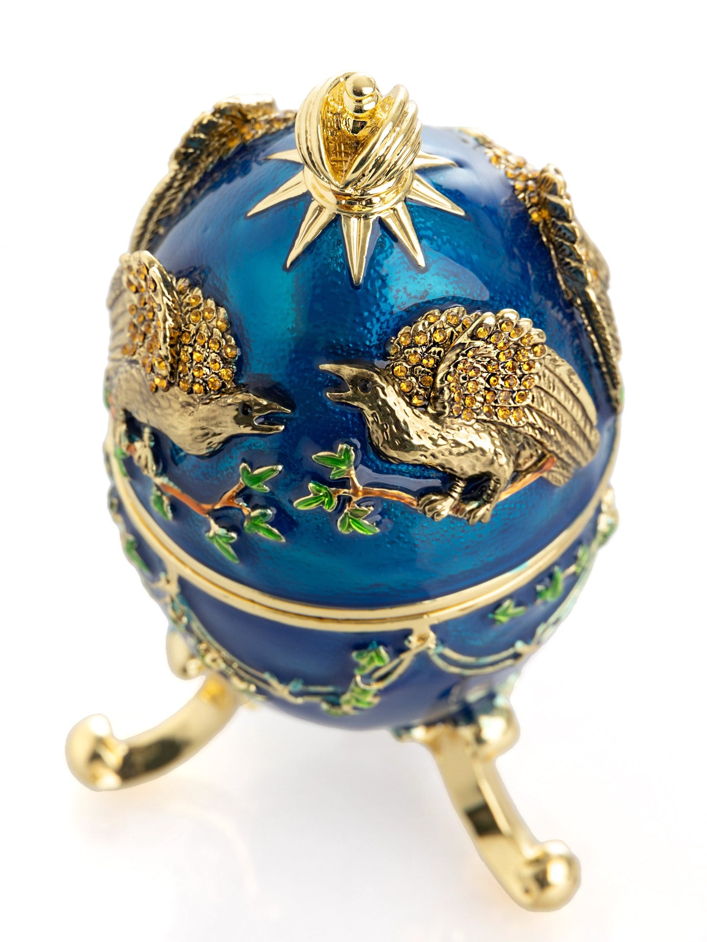 Keren Kopal Blue Russian Egg with Eagles Music Playing Egg