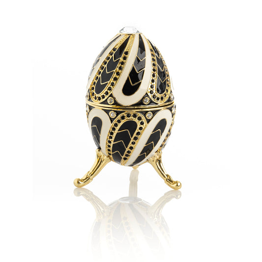 Keren Kopal Black and White Music box Fur Elise by Beethoven Faberge Egg