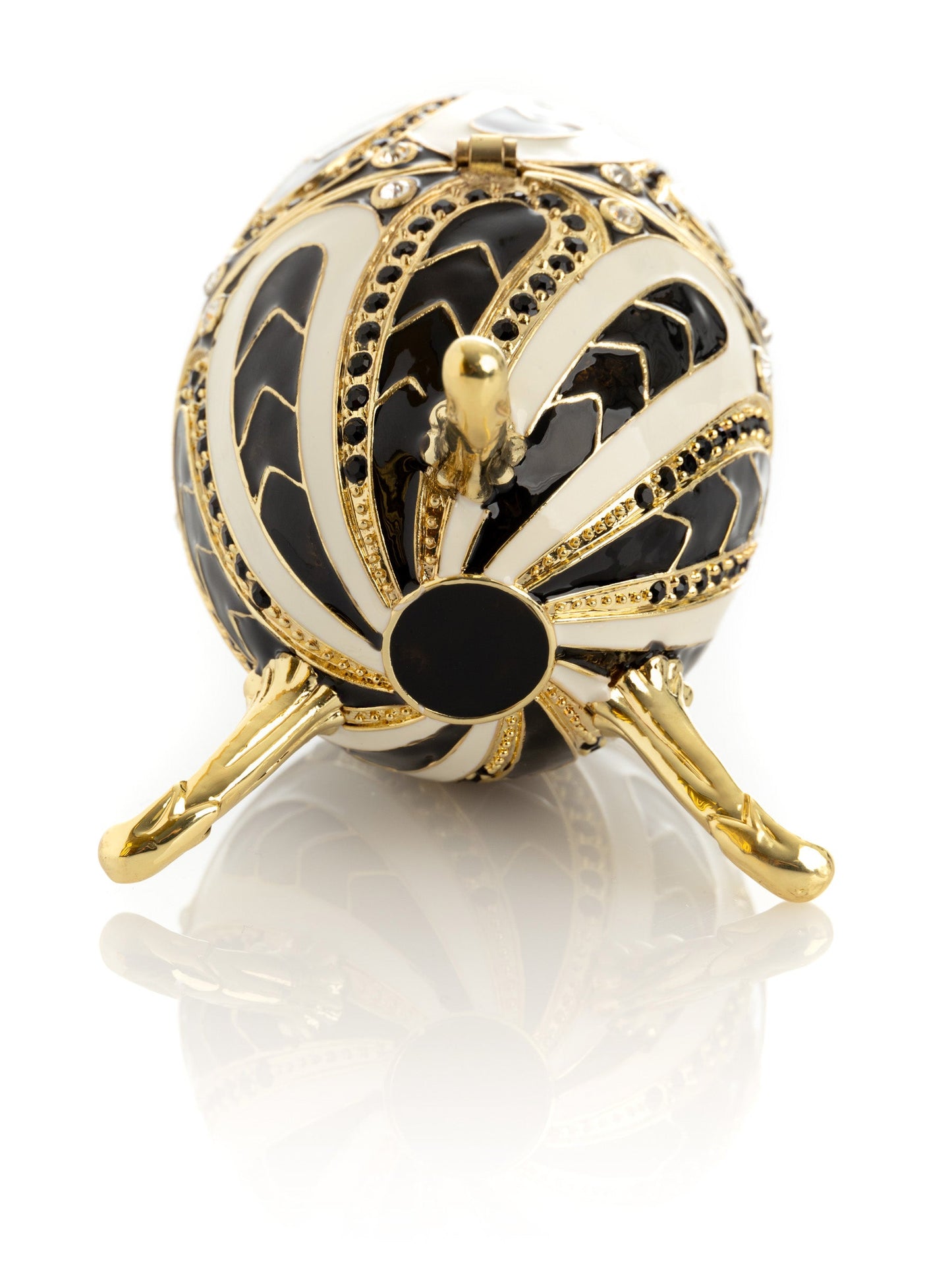 Keren Kopal Black and White Music box Fur Elise by Beethoven Faberge Egg