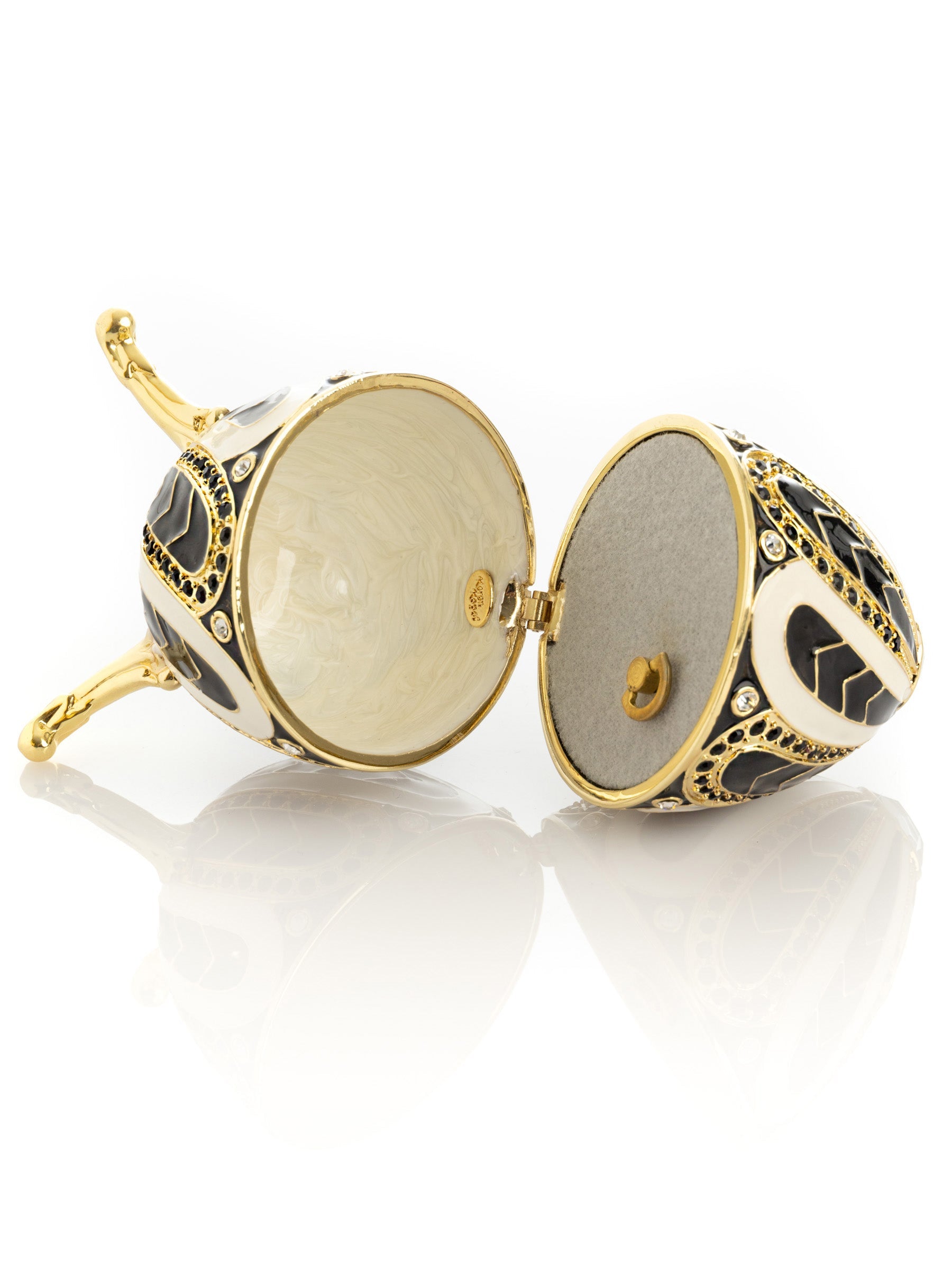 Keren Kopal Black and White Music box Fur Elise by Beethoven Faberge Egg