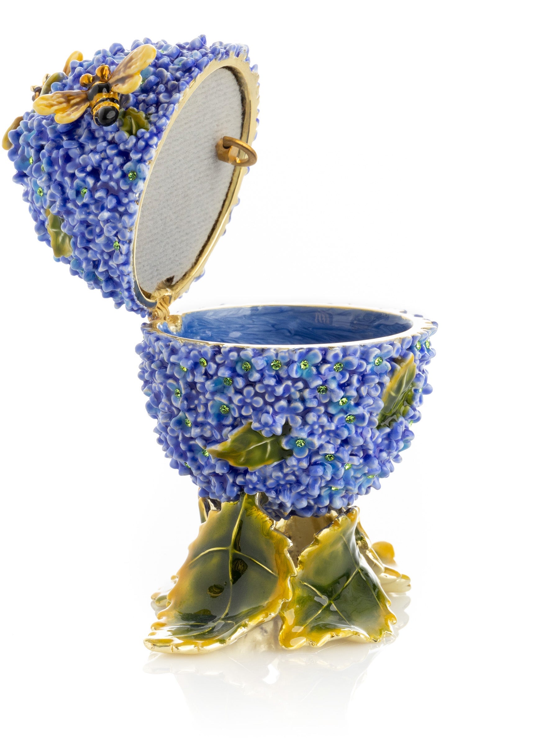 Keren Kopal Blue Flower and Bees music box with Leaves Fur Elise by Ludwig Van Beethoven