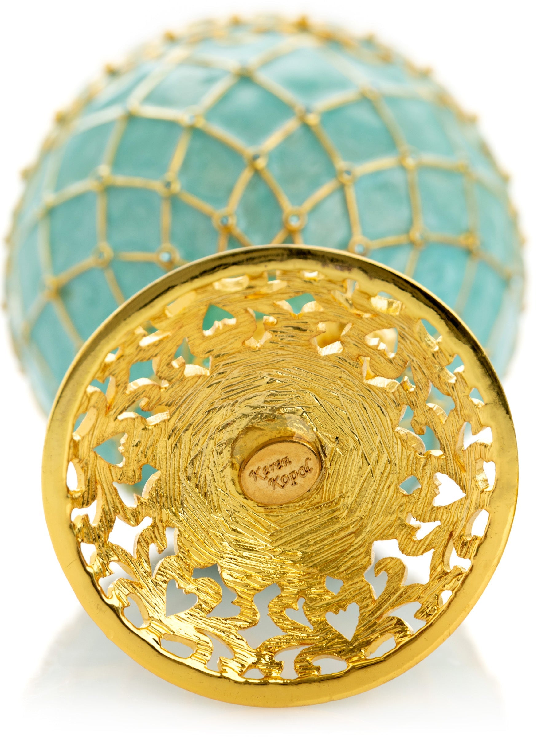 Keren Kopal Gold & Turquoise Egg with Royal Carriage