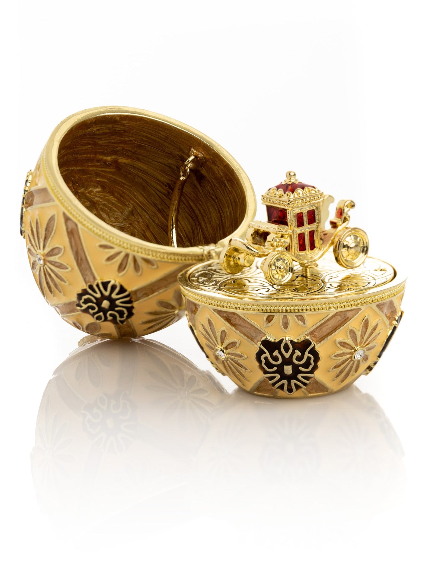 Keren Kopal Brown Faberge Royal egg with Carriage