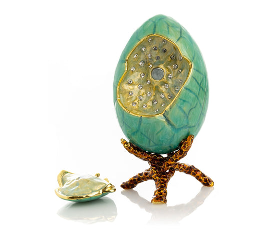 Turquoise Faberge Egg - Exquisite Decor