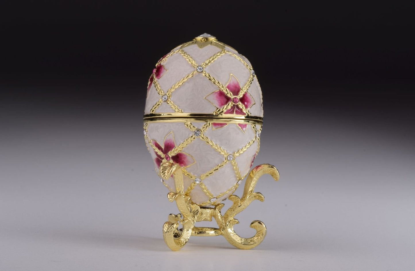 Keren Kopal White Egg with Flowers & Harp