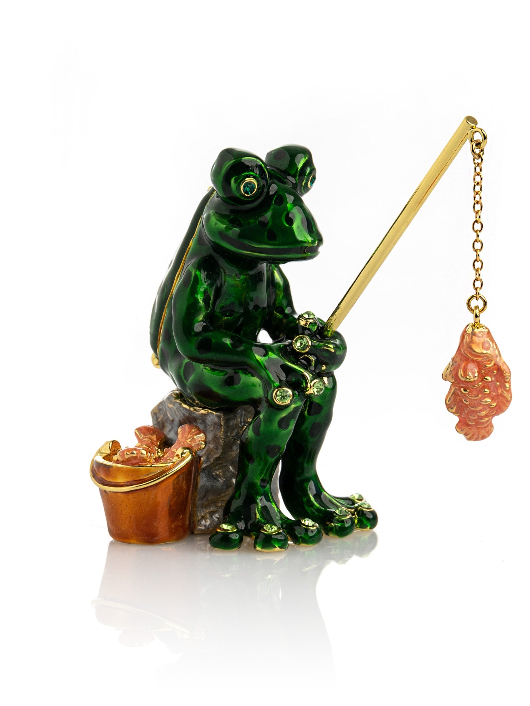 Fishing Frog trinket box - Exquisite Decor