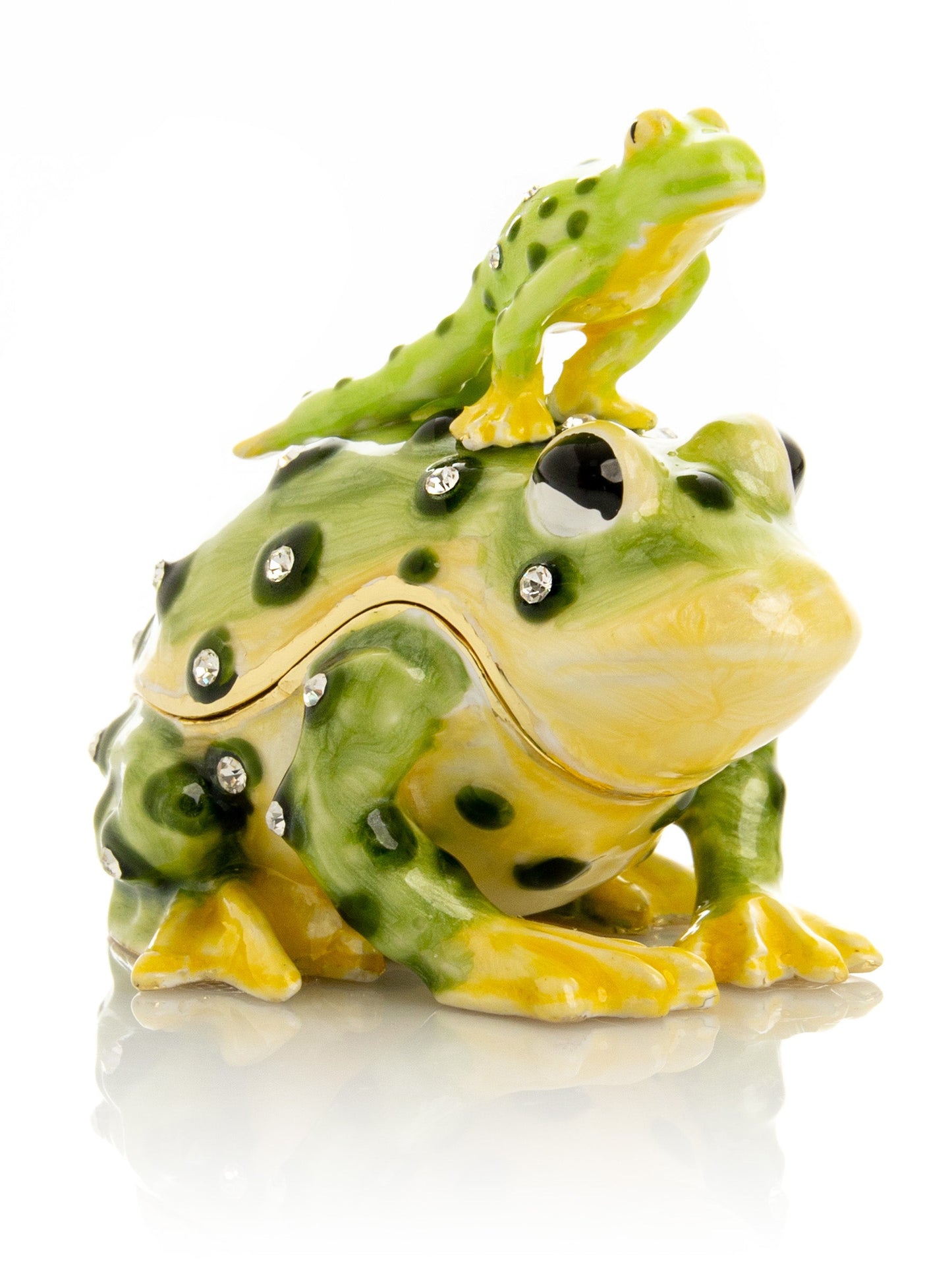 Keren Kopal Black Spotted Toad Frog with a Baby Frog on the back