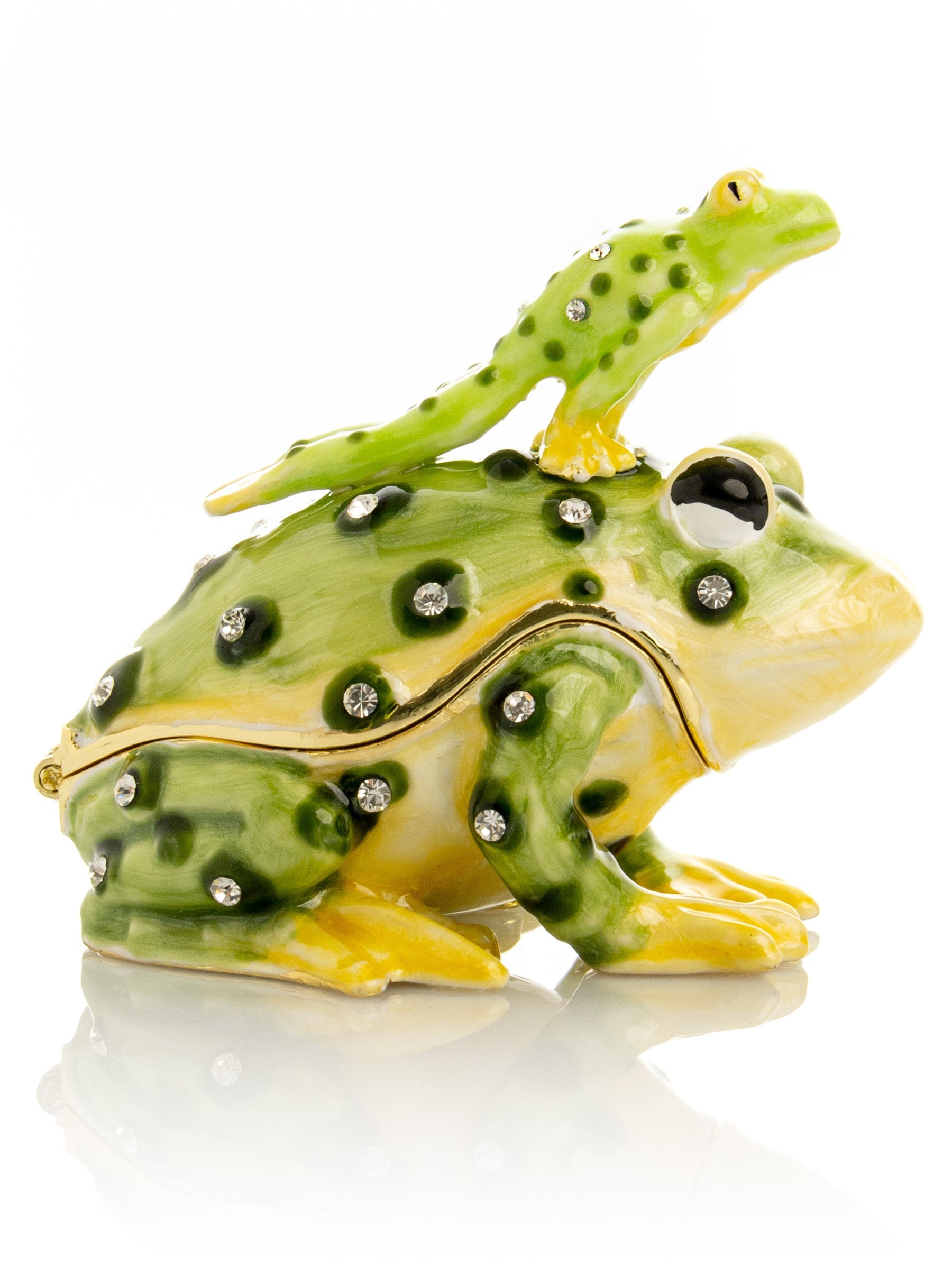 Keren Kopal Black Spotted Toad Frog with a Baby Frog on the back