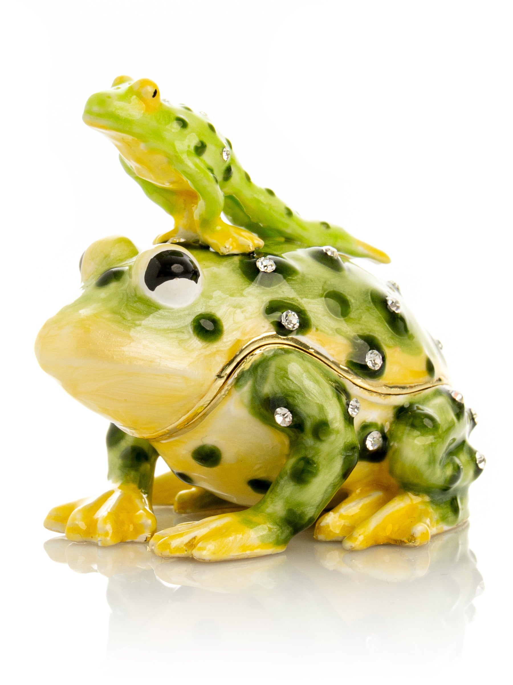 Keren Kopal Black Spotted Toad Frog with a Baby Frog on the back