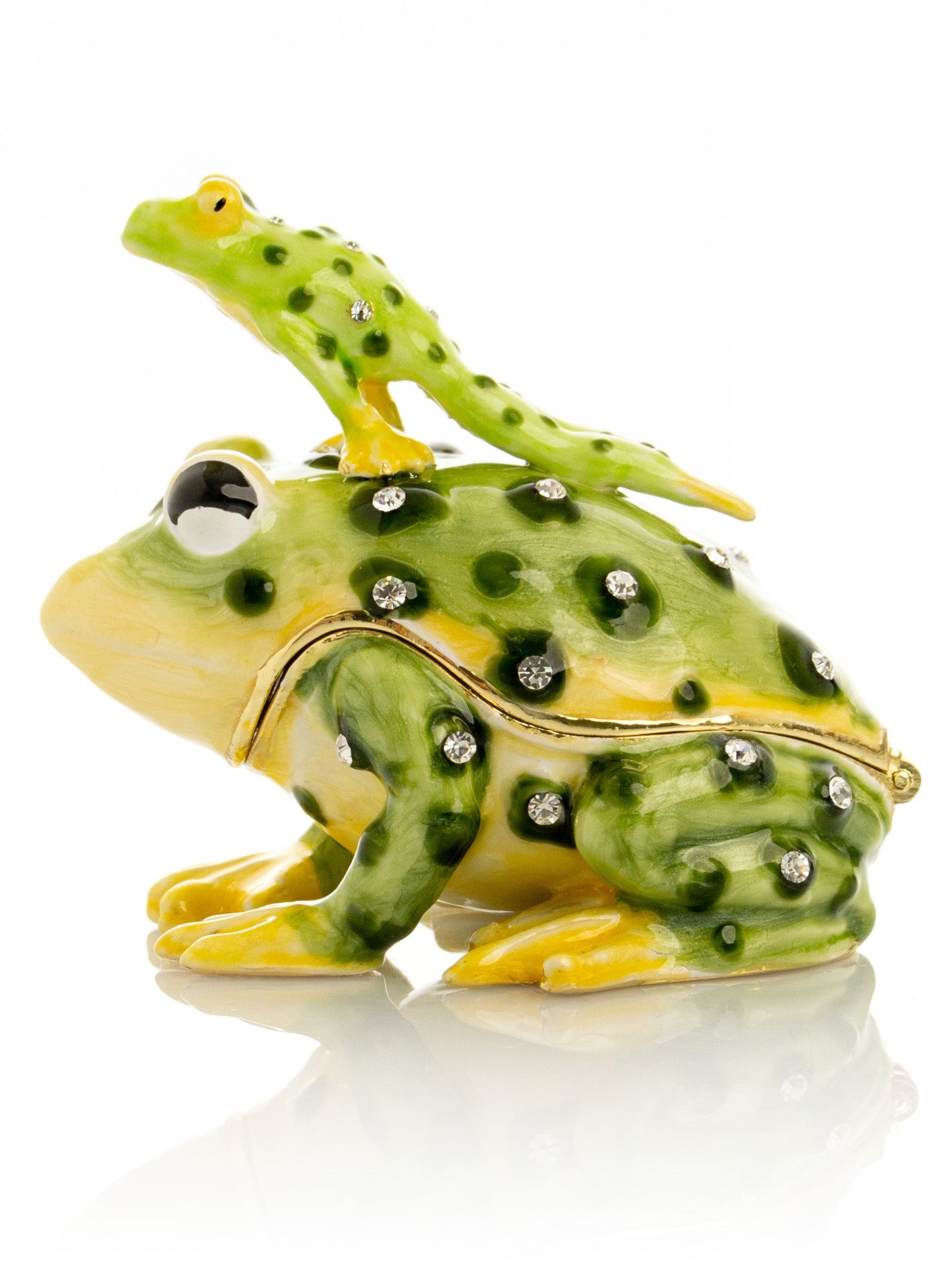 Keren Kopal Black Spotted Toad Frog with a Baby Frog on the back