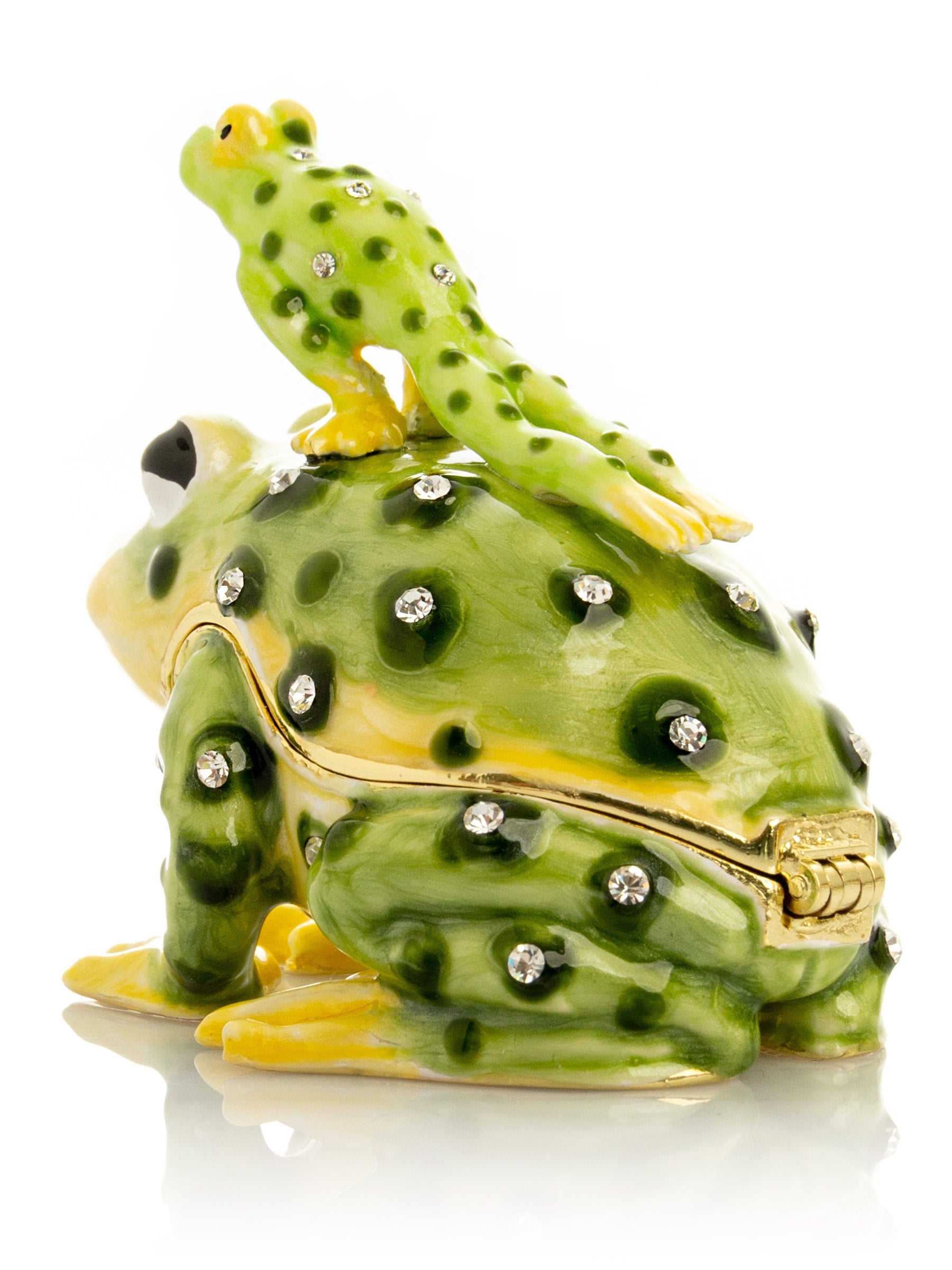 Keren Kopal Black Spotted Toad Frog with a Baby Frog on the back