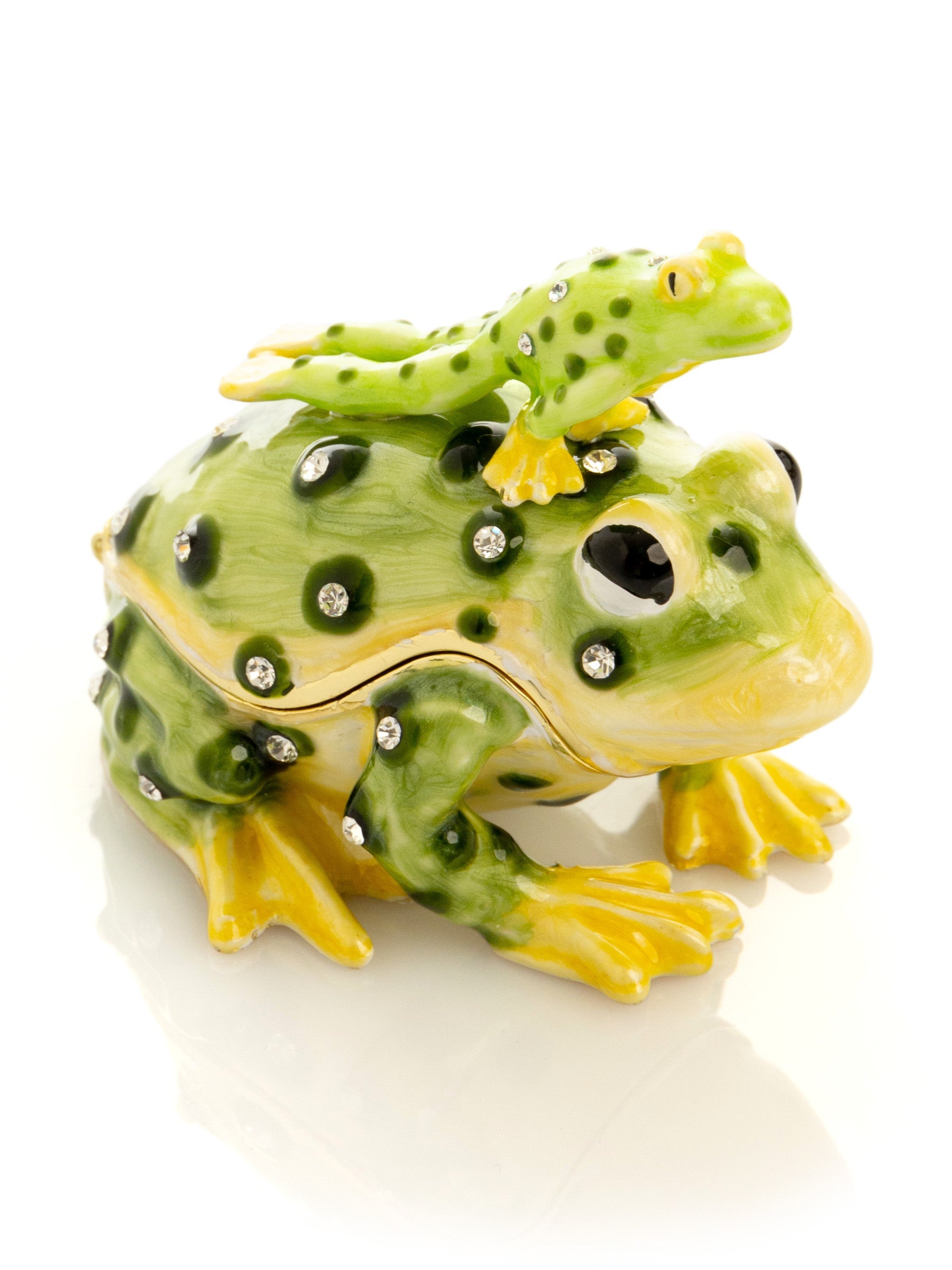 Keren Kopal Black Spotted Toad Frog with a Baby Frog on the back