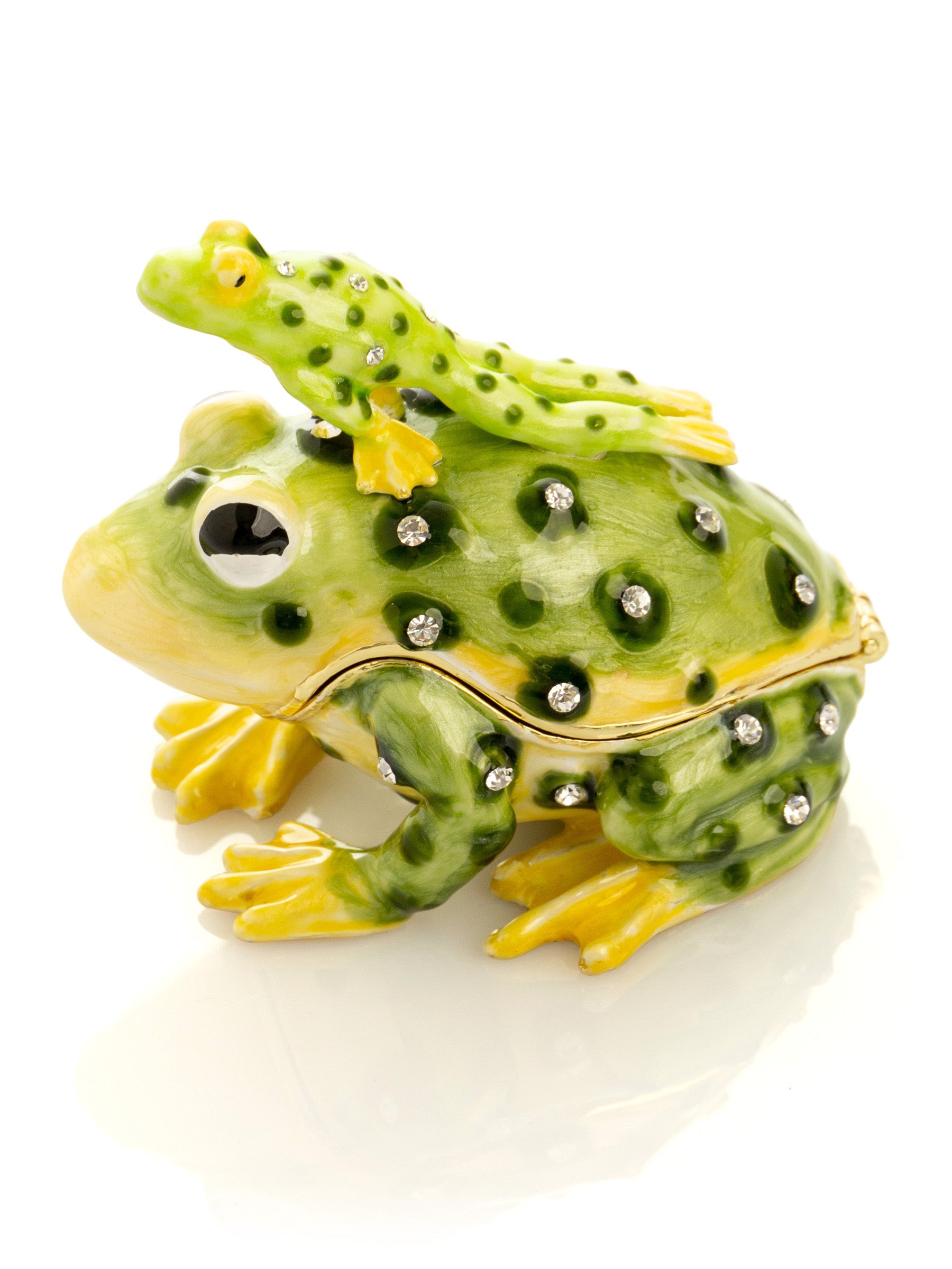 Keren Kopal Black Spotted Toad Frog with a Baby Frog on the back