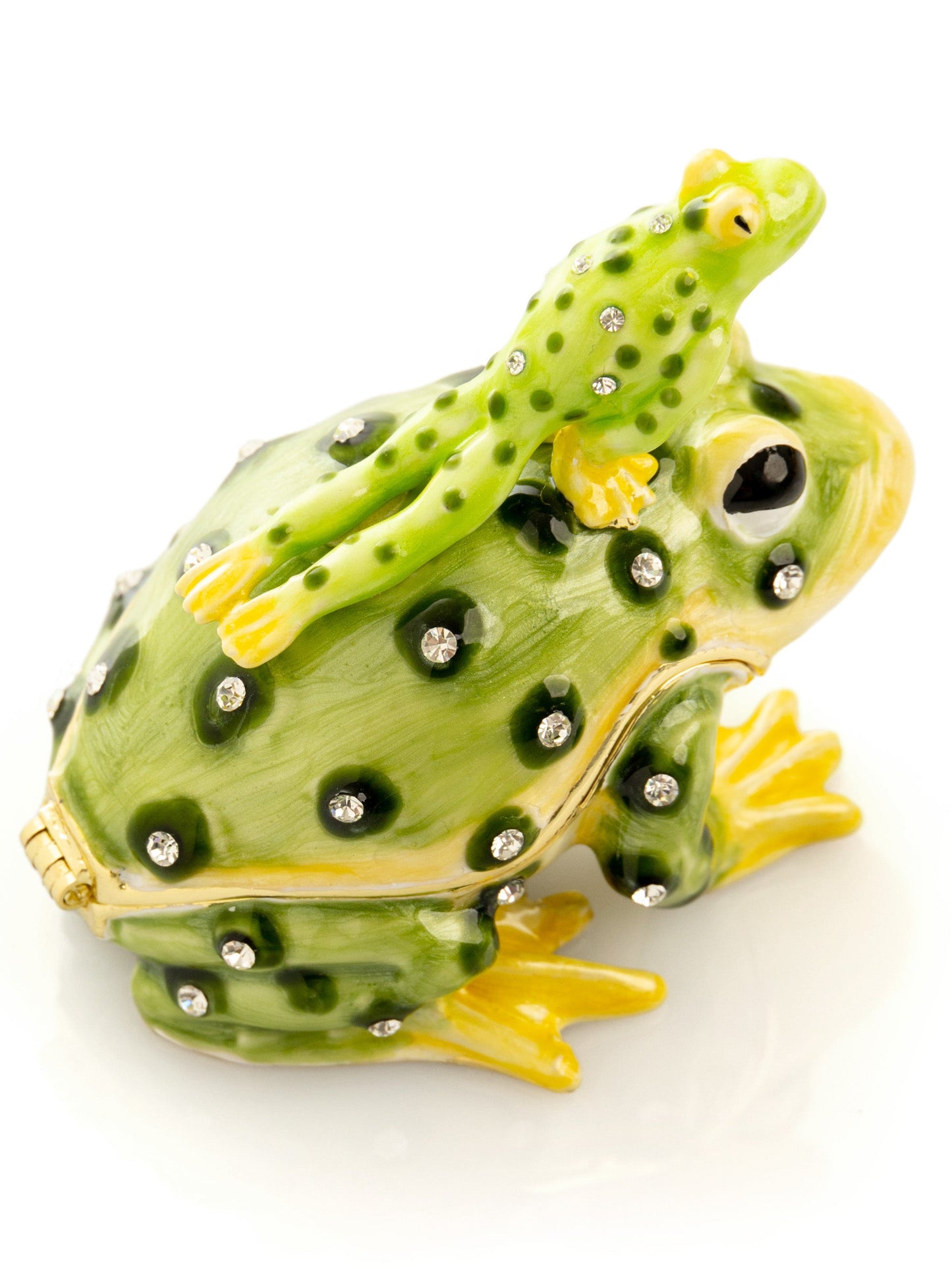 Keren Kopal Black Spotted Toad Frog with a Baby Frog on the back